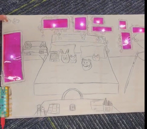 Artwork illuminated with a Chibi Chip