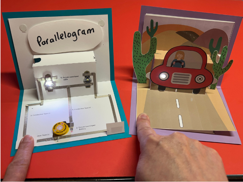 PopUpTober Tutorial: Parallelogram With OR Switch Featuring Chibitronics